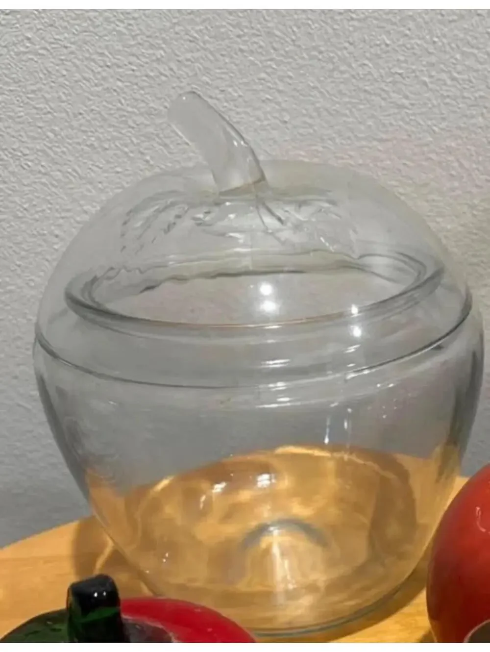 Glass apple cookie containers jar grannycore